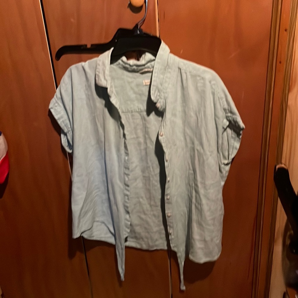 Blue button up